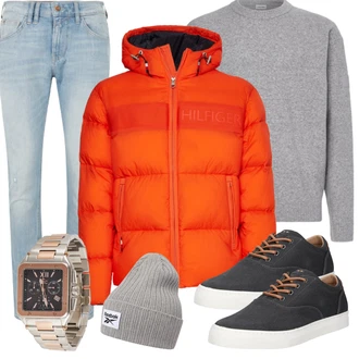 Outfit mit Schwarz Sportschuh/Sneaker/Schlaghose Jeans Bullboxer "Freizeit Outfit"