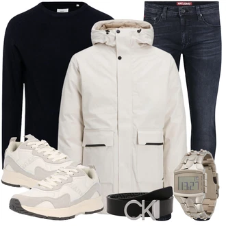 Lang/Maxi Outfit mit Jacke/Parka-übergangsjacke/Parka Jack & Jones "Freizeit Outfit"