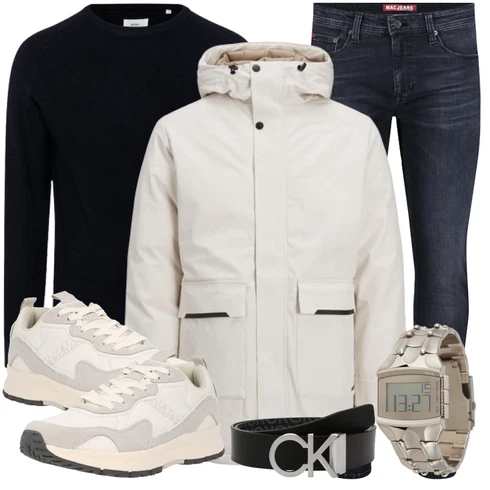 Jacke/Parka-übergangsjacke/Parka Jack & Jones kombinieren mit Schwarz/Rot Accessoire Frauengürtel Ohne Schnalle/Klassische Gürtel/Ledergürtel/Casual Gürtel/Breiter Gürtel Calvin Klein