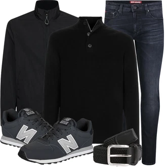 Outfit mit Schwarz Casual Gürtel/Klassische Gürtel/Frauengürtel Ohne Schnalle/Ledergürtel/Breiter Gürtel Jack & Jones "Freizeit Outfit"