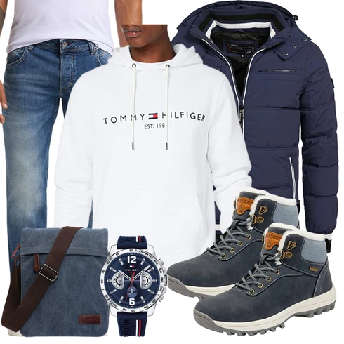 Fell Blau/Dunkelblau/Hellblau/Grau Wasserdichter Stiefel/Wasserdichter Outdoorschuh/Herren Lederschuhe/Wasserfester Schuh/Winter Sneaker/TrekkingStiefel Mishansha kombinieren