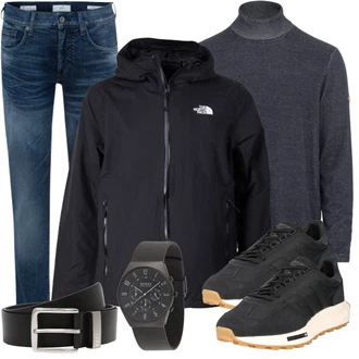 Outfit mit Schwarz/Grau/Creme/Hellblau/Rosa Ledergürtel/Klassische Gürtel/Breiter Gürtel/Frauengürtel Ohne Schnalle/Casual Gürtel Tom Tailor Denim "Freizeit Outfit"