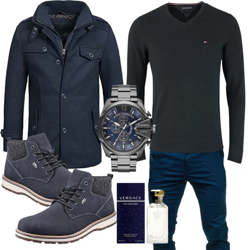Blau Overall/Wintermantel/Winter Parka Indicode Jeans kombinieren