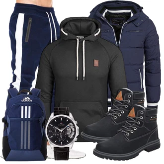 Regen Outfit mit Schwarz Winter Stiefelette/Herren Lederschuhe/SchnürStiefelette/Wasserdichter Stiefel/Gefütterte Stiefelette/TrekkingStiefel/Wasserfester Schuh/Sicherheitsschuh/Klassischer Stiefel Mishansha "Freizeit Outfit"