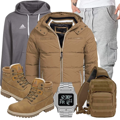 Braun Accessoire/Winter Parka/Regenjacke Indicode Jeans kombinieren