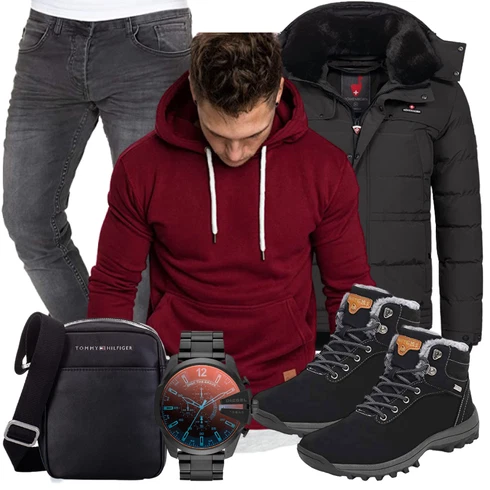 Blau Hose/Winter Parka Höhenhorn kombinieren