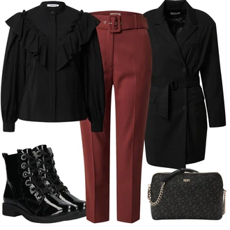 Outfit s Černá Dlouhý Zimní Kabát/Dlouhé Šaty/Dlouhá Tylová sukně/Dětská hračka Edited "Klasické vzhledy"