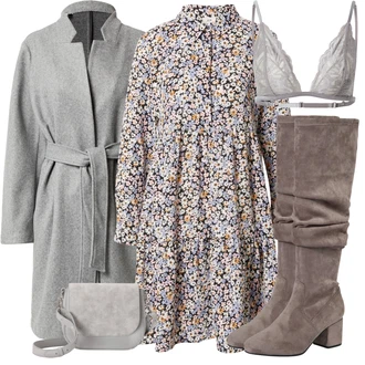 Outfit s Košilové šaty JdY "Módní zimní outfit"