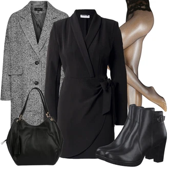 Outfit sa Siva/Tamnosiva/Svjetlosiva Zimski Kaput Vuneni kaput/Kaput od Tvida/Kaput od Buklea/Kaput od Kašmira/Vuneni Kaput/Oversize Kaput VERO MODA "Moderan zimski outfit"