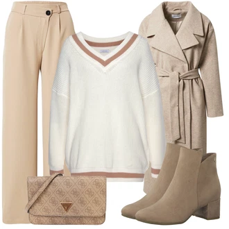 Outfit sa Pink/Ljubičasta/Smeđa/Bež Čizmica ljetna gležnjača/Podstavljena Gležnjača/Čizma na Špic/Kožna gležnjača Tamaris "Moderan zimski outfit"