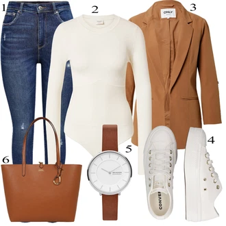 All Star Lift Outfit sa Bijela/Krem/Kaki Platnena tenisica/Niska Tenisica Converse "Outfit za slobodno vrijeme"