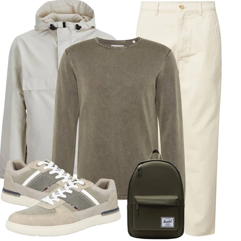 Khaki/Beige Musselin Hose/Boyfriend Hose/Paperbag Hose/Twill Hose/Carpenter Hose/Cordhose/Baumwollhose/Bügelfaltenhose ABOUT YOU Limited kombinieren