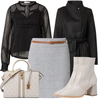 Outfit s Černá Průhledná blůza/Halenka s Kapucí/Neobvyklá Halenka/Halenka s Trychtýřovým Límcem/Crash blůza/Rozverná blůza guido maria kretschmer women "Oblečení do kanceláře"