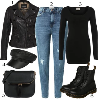 Outfit sa Crna Majica I Top Veći Broj/Pletivo Veći Broj/Haljina Veći Broj/Bluza Veći Broj/Tunika VERO MODA "Tvoj otmjeni outfit"