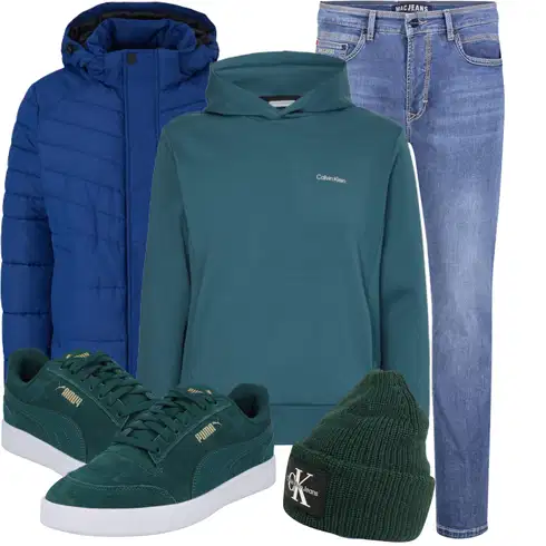 Blau/Schwarz Accessoire/Jeans Bluse/Jeans-Blazer Calvin Klein Jeans kombinieren