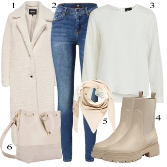 Outfit sa Siva/Ljubičasta/Bež/Smeđa Krzneni Kaput/Midi Kaput/Pleteni Kaput/Kaput od Kašmira/Kaput od Buklea/Teddy Kaput Only "Outfit za zimu"
