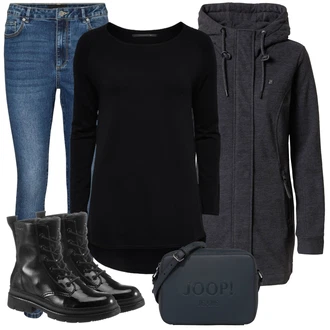 Outfit s Modrá/Tmavě Modrá/Světle Modrá Push up Džín/Kožená bunda/Kožená Pánská Bund/Termální Džíny/Motorkářské Džíny/Kožené Boty/Dámské Džíny s Délkou 7/8/Slim Fit Džíny/Zimní bunda/Navlékací džíny/High Waist Džínové Kalhoty VERO MODA "Outfity na zimu"