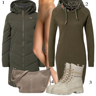 outfit mit Bež Škorenj MARCO TOZZI "Popolno za zimo"