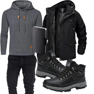 Winter Outfits Mit Kapuze mit Grau/Dunkelgrau/Dunkelblau Sport Hoodie/Strick Hoodie Tansozer "Perfekt für den Winter"