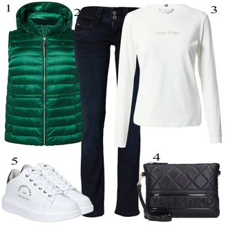 outfit mit Bela/Siva/Zelena/Svetlo modra/Srebrna Superga Usnjene superge/Superge Nizka/Plato-Sneaker/Ozka Superga/Superge Z Bočno Zadrgo karl lagerfeld "Zimska oblačila"