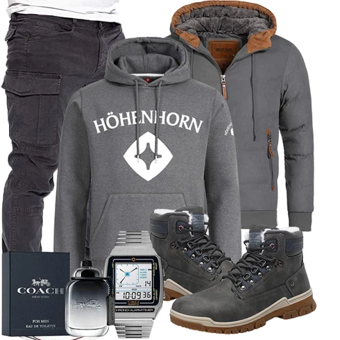 Fell Dunkelblau/Grau/Dunkelgrau/Hellgrau/Blau Winter Stiefelette/Winter Sneaker/Wattierte Stiefel/Wasserdichter Outdoorschuh/Klassischer Stiefel/Sicherheitsschuh/Wasserfester Schuh/Herren Lederschuhe/Wasserdichter Stiefel/TrekkingStiefel ARRIGO BELLO kombinieren