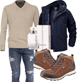 Winter Outfits mit Beige Hose CASAMODA "Perfekt für den Winter"