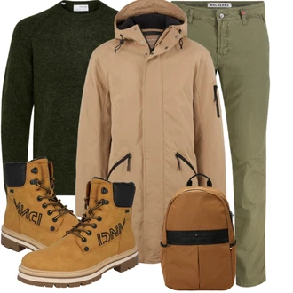 Outfit mit Braun Stiefel Tom Tailor "Perfekt für den Winter"