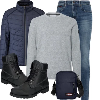 Winter Outfit mit Schwarz Biker Boot/Klassischer Stiefel/Springerstiefel/Schnürstiefelette/Gefütterte Stiefelette/Motorradstiefel Panama Jack "Perfekt für den Winter"
