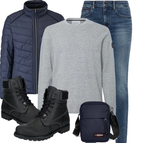 Mit Absatz Schwarz Biker Boot/Klassischer Stiefel/Springerstiefel/SchnürStiefelette/Gefütterte Stiefelette/Motorradstiefel Panama Jack kombinieren