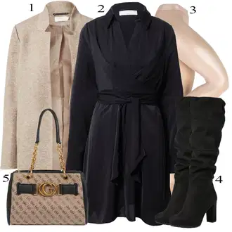 Outfit sa Pink/Bež/Plava Hulahopke Wolford "Zimski look"