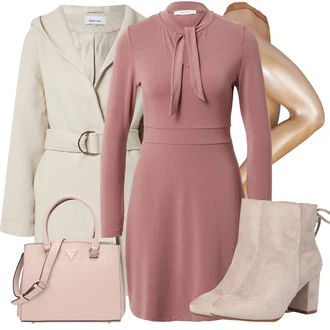 Večerní outfity Ležérní s Béžová/Hnědá Kotníková Bota Na Podpatku/Zimní kotníková bota/Kotníková Bota s Podšívkou/Letní kotníková kozačka/Šněrovací Kotníková Bota About You "Perfektní na rande"Look: Ležérní, Cool, Elegantní, Krásný, Old Money