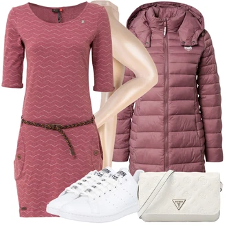 Outfity na zimu Dlouhé / Maxi s Dlouhý Zimní Kabát/Dlouhá tylová sukně/Dlouhé Šaty/Taška/Doplňek Guess "Perfektní na zimu"