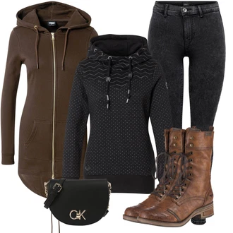 Outfit s Dlouhé Šaty/Dlouhá tylová sukně/Doplňek/Taška/Dlouhý Zimní Kabát Calvin Klein "Perfektní na zimu"