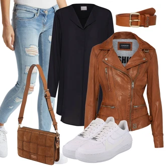 Zapínání na knoflíky Outfit s Černá/Tmavě modrá Tunikové Tričko/Oversize Halenka/Elegantní Tunika/Klasická tunika/Dlouhá Halenka Vila "Perfektní na zimu"