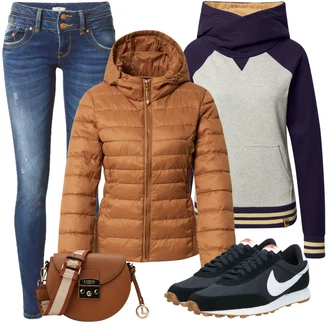 Fotbal Outfit s Černá/Modrá/Tmavě modrá Nike Sportswear "Perfektní na zimu"Look: Fotbal