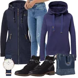 Outfity na zimu Modré Slavnostní image
