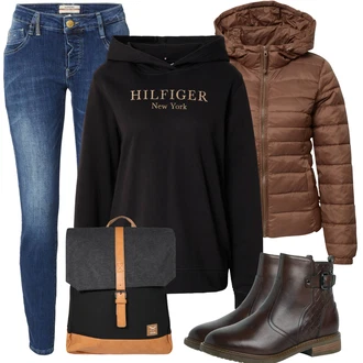 Outfity na zimu Mom s Modrá/Tmavě modrá Slim Fit Džíny/Push up Džín/Zimní bunda/Capri Džíny/Džín s Nízkým Pasem/Kotníková Bota/Navlékací Džíny/Kožená Pánská Bund/Termální Džíny/Kožené Boty/Džíny s Nízkým Sedem/Kožená bunda Gang "Perfektní na zimu"Look: Styl, Ležérní, Cool, Moderní, Mom, Krásný