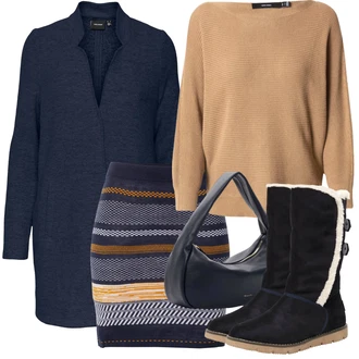 Outfit s Černá Zimní bota/Kozačka Boty do Sněhu/Nízká bota na podpatku Tom Tailor "Perfektní na zimu"