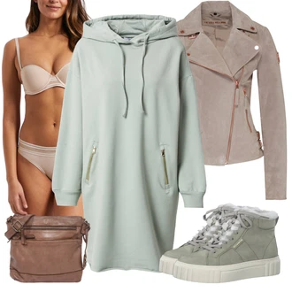 Motorka Outfit s Šedá/Béžová/Hnědá/Fialová Podzimní bunda/Motorkářská bunda/Manšestrová Bunda/Letní Bund/Neobvyklá bunda/Jarní bunda/Vlněná Bund/Motorkářské Bund/Kožené Bund/Bunda s Bočním Zipem Freaky Nation "Perfektní na zimu"Look: Jízda na koni, Motorka