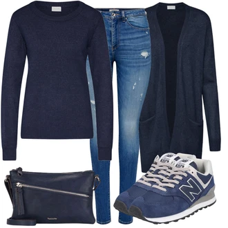 Outfit sa Plava Niska Tenisica New Balance "Proljetni outfit za slobodno vrijeme"