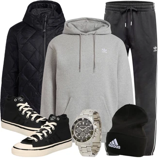 Outfit mit Schwarz Unkategorisiert/Hut Adidas Performance "Sport Outfit"