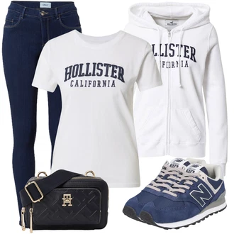 Outfit sa Plava Niska Tenisica New Balance "Stil Ulične Odjeće"