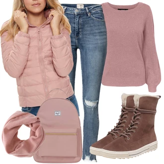 Outfit s Červená Šněrovací Kotníková Bota Gabor "Stylový zimní outfity"