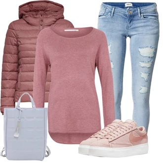 Glamourové Outfit s Světle modrá/Modrá Kožená bunda/Džín s Nízkým Pasem/Džíny s Rozparkem/Džíny s Dírou/Kožené bundy/Push up Džín/Džíny s Nízkým Sedem Only "Trendový zimní vzhled"Look: Bezešvé, Glamourové, Sexy, Fancy, Layered, Ležérní, Trendový, Boho