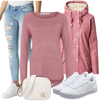 Outfit s Béžová/Šedá Taška/Dlouhý Zimní Kabát/Dlouhá tylová sukně/Dlouhé Šaty/Doplňek Calvin Klein "Trendový zimní vzhled"
