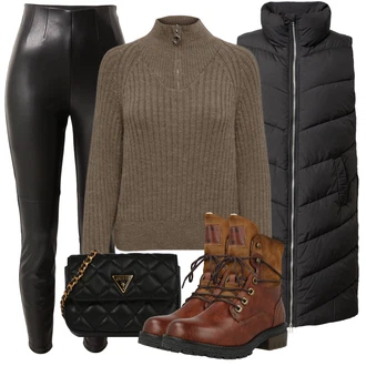 Outfity na zimu Dlouhé / Maxi s Taška Přes Rameno Guess "Trendový zimní vzhled"