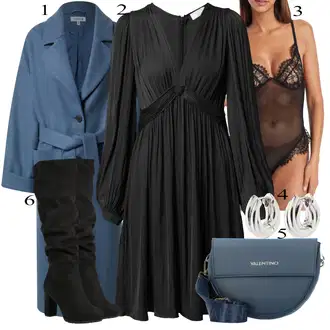 Punije Outfit sa Crna/Siva/Tamnosiva Haljina Veći Broj/Haljina/Tunika guido maria kretschmer women "Zimski outfit"