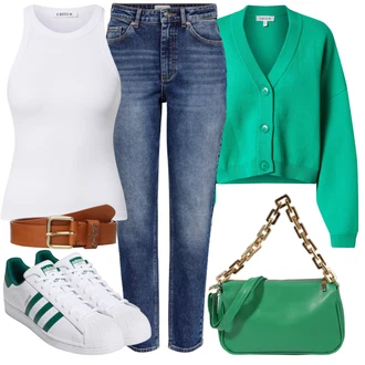 Superstar Outfit s Pastelové barvy/Bílá Teniska Adidas Originals "Vzhledy pro volný čas"