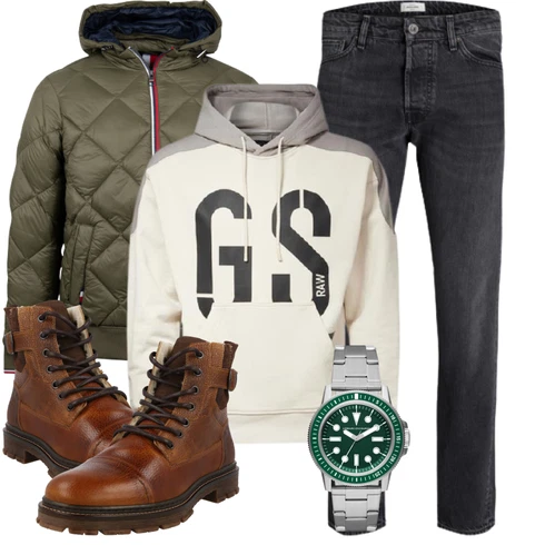 Grau Uhr Armani Exchange kombinieren