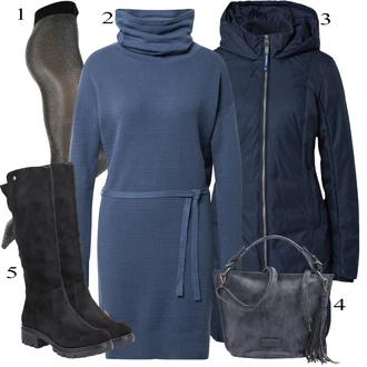 Outfit sa Crna/Siva Hulahopke Swedish Stockings "Savršen za zimu"